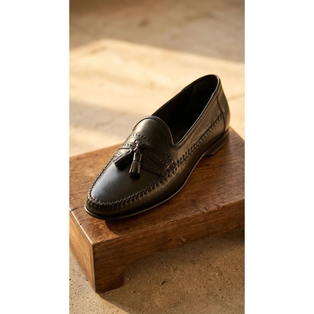 Santoni Deep black Leather (upper, lining, sole) Loafers | Sz 11 D
